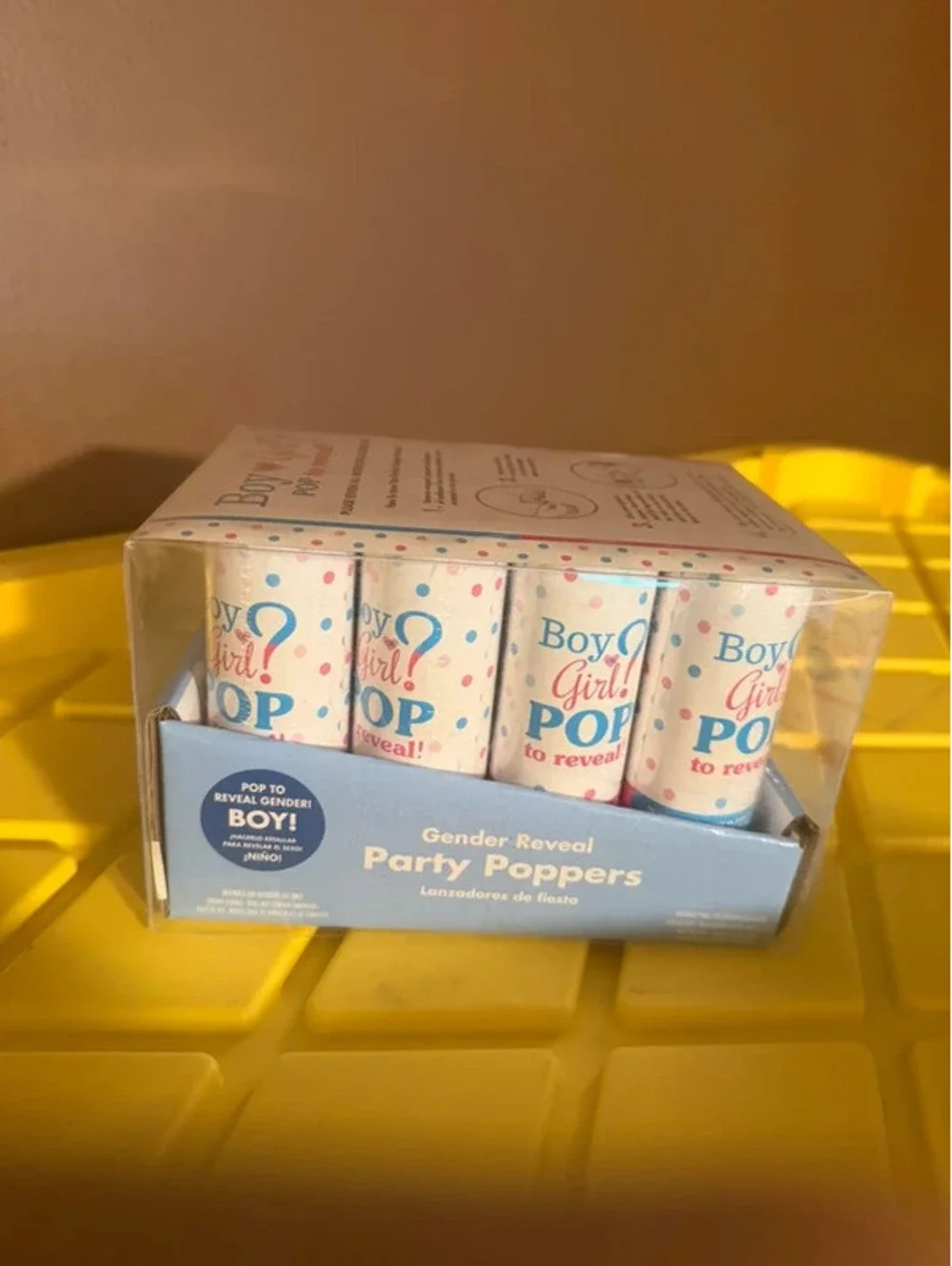 Party gender reveal poppers (boy)